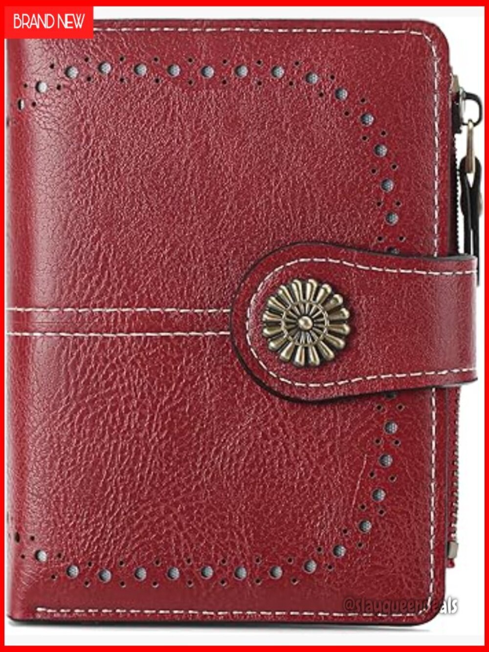 Compact RFID Blocking Bifold Wallet with Zipper Pocket for Cards & Cash